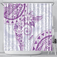 Polynesian Pattern With Plumeria Flowers Shower Curtain Purple LT05 - Polynesian Pride