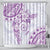 Polynesian Pattern With Plumeria Flowers Shower Curtain Purple