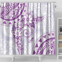 Polynesian Pattern With Plumeria Flowers Shower Curtain Purple LT05 - Polynesian Pride