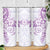 Purple Polynesian Pattern With Plumeria Flowers Skinny Tumbler