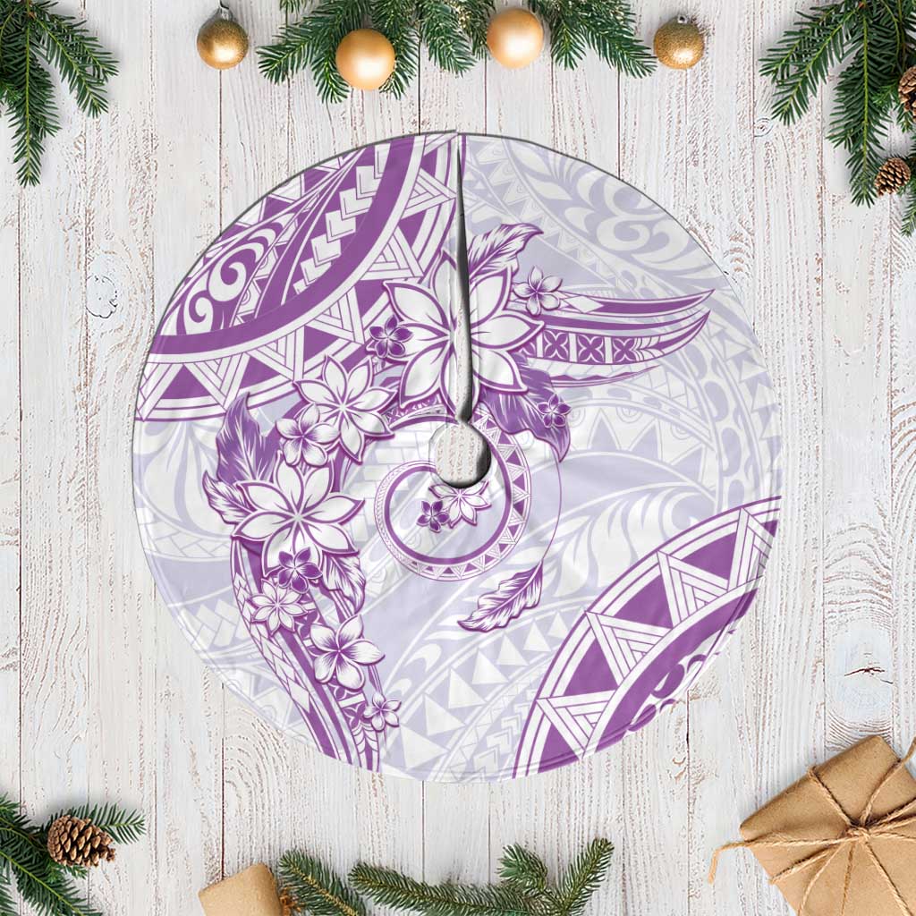 Polynesian Pattern With Plumeria Flowers Tree Skirt Purple LT05 Casual Purple - Polynesian Pride