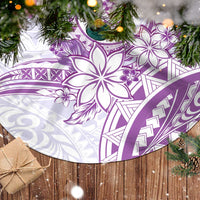 Polynesian Pattern With Plumeria Flowers Tree Skirt Purple LT05 - Polynesian Pride