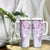 Purple Polynesian Pattern With Plumeria Flowers Tumbler With Handle