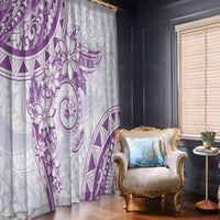 Polynesian Pattern With Plumeria Flowers Window Curtain Purple LT05 - Polynesian Pride