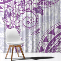 Polynesian Pattern With Plumeria Flowers Window Curtain Purple LT05 - Polynesian Pride