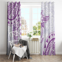 Polynesian Pattern With Plumeria Flowers Window Curtain Purple LT05 - Polynesian Pride