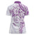 Polynesian Pattern With Plumeria Flowers Women Polo Shirt Purple