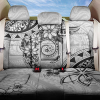 Polynesian Pattern With Plumeria Flowers Back Car Seat Cover White LT05 One Size White - Polynesian Pride