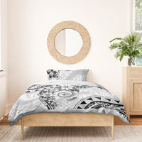 Polynesian Pattern With Plumeria Flowers Bedding Set White LT05 - Polynesian Pride