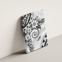 Polynesian Pattern With Plumeria Flowers Canvas Wall Art White LT05 - Polynesian Pride