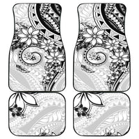 Polynesian Pattern With Plumeria Flowers Car Mats White LT05 - Polynesian Pride