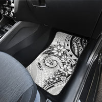 Polynesian Pattern With Plumeria Flowers Car Mats White LT05 - Polynesian Pride