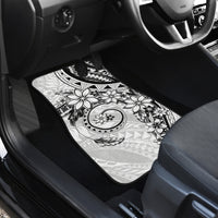 Polynesian Pattern With Plumeria Flowers Car Mats White LT05 - Polynesian Pride
