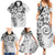 Polynesian Pattern With Plumeria Flowers Family Matching Summer Maxi Dress and Hawaiian Shirt White