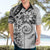 Polynesian Pattern With Plumeria Flowers Hawaiian Shirt White