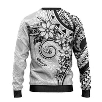 Polynesian Pattern With Plumeria Flowers Ugly Christmas Sweater White LT05 - Polynesian Pride