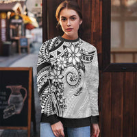 Polynesian Pattern With Plumeria Flowers Ugly Christmas Sweater White LT05 - Polynesian Pride