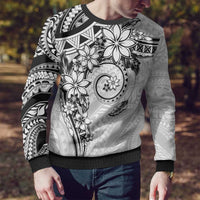 Polynesian Pattern With Plumeria Flowers Ugly Christmas Sweater White LT05 - Polynesian Pride
