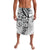 Polynesian Pattern With Plumeria Flowers Lavalava White