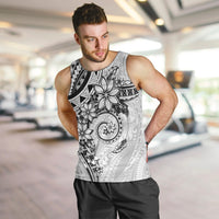 Polynesian Pattern With Plumeria Flowers Men Tank Top White LT05 White - Polynesian Pride