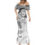 Polynesian Pattern With Plumeria Flowers Mermaid Dress White