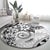 Polynesian Pattern With Plumeria Flowers Round Carpet White