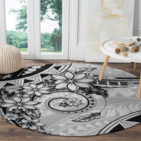 Polynesian Pattern With Plumeria Flowers Round Carpet White LT05 - Polynesian Pride