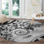 Polynesian Pattern With Plumeria Flowers Round Carpet White