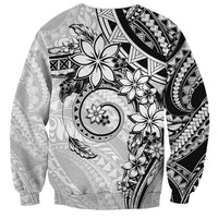Polynesian Pattern With Plumeria Flowers Sweatshirt White LT05 - Polynesian Pride