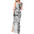 Polynesian Pattern With Plumeria Flowers Tank Maxi Dress White