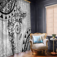 Polynesian Pattern With Plumeria Flowers Window Curtain White LT05 - Polynesian Pride