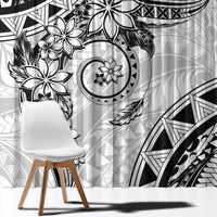 Polynesian Pattern With Plumeria Flowers Window Curtain White LT05 - Polynesian Pride