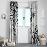 Polynesian Pattern With Plumeria Flowers Window Curtain White LT05 - Polynesian Pride