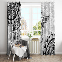 Polynesian Pattern With Plumeria Flowers Window Curtain White LT05 - Polynesian Pride