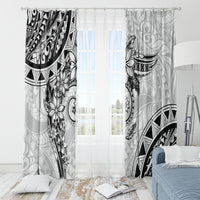 Polynesian Pattern With Plumeria Flowers Window Curtain White LT05 - Polynesian Pride