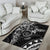 Polynesian Pattern With Plumeria Flowers Area Rug Black