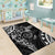 Polynesian Pattern With Plumeria Flowers Area Rug Black