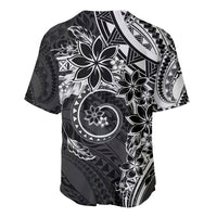 Polynesian Pattern With Plumeria Flowers Baseball Jersey Black LT05 - Polynesian Pride