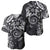 Polynesian Pattern With Plumeria Flowers Baseball Jersey Black