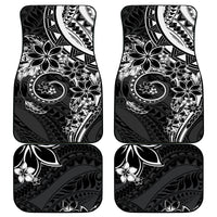 Polynesian Pattern With Plumeria Flowers Car Mats Black LT05 - Polynesian Pride