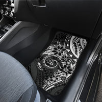 Polynesian Pattern With Plumeria Flowers Car Mats Black LT05 - Polynesian Pride
