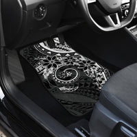 Polynesian Pattern With Plumeria Flowers Car Mats Black LT05 - Polynesian Pride