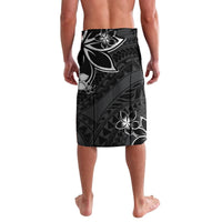 Polynesian Pattern With Plumeria Flowers Lavalava Black LT05 - Polynesian Pride