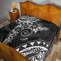 Polynesian Pattern With Plumeria Flowers Quilt Black LT05 - Polynesian Pride
