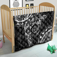 Polynesian Pattern With Plumeria Flowers Quilt Black LT05 - Polynesian Pride