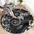 Polynesian Pattern With Plumeria Flowers Round Carpet Black