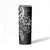 Black Polynesian Pattern With Plumeria Flowers Skinny Tumbler