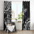 Polynesian Pattern With Plumeria Flowers Window Curtain Black