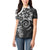 Polynesian Pattern With Plumeria Flowers Women Polo Shirt Black