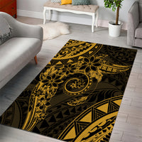 Polynesian Sunset Plumeria Area Rug Gold Polynesian Tattoo LT05 - Polynesian Pride